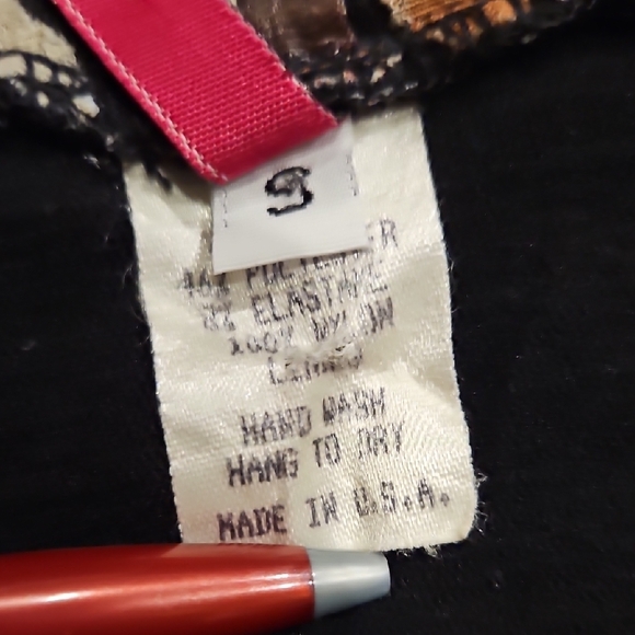 ANTHRO IDOM skirt, camo print, hi-lo, fabric scraps on a black background. S EUC - Picture 3 of 7